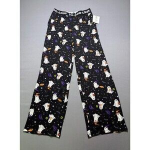 Way to Celebrate Halloween Theme Printed Sleep Pants Women XS Black Relaxed Fit